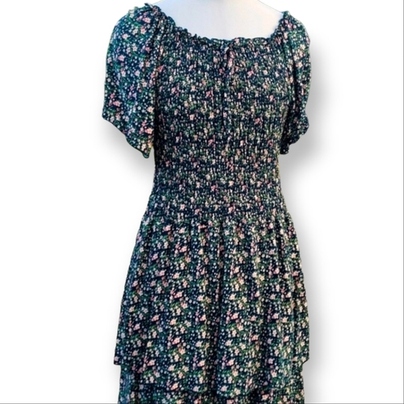 Ace Fashions Dresses & Skirts - Ace Fashions  Is peasant style maxi dress, green, pink floral sz XL